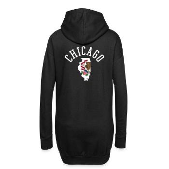 Chicago Usa Flagge Patriot Stolz Heimatstaat - Hoodie-Kleid - Schwarz - Hinten