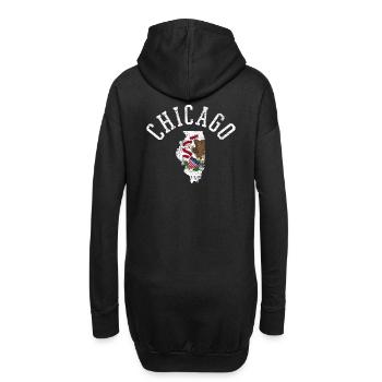 Chicago USA Flagge Patriotisches Design - Hoodie-Kleid - Schwarz - Hinten