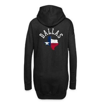 Dallas USA Flagge Patriot Stolzes Heimatgefühl - Hoodie-Kleid - Schwarz - Hinten