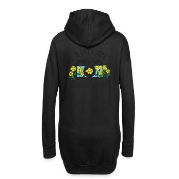 Capture Everything Lively Floral Camera Visual - Hoodie-Kleid - Schwarz - Hinten