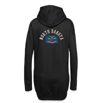 Dakota du Nord Usa Drapeau Patriote Home Pride Design - Sweat-shirt à capuche long Femme - noir - Dos