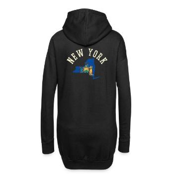 New York Flagge Patriotisches Design Usa Liebe - Hoodie-Kleid - Schwarz - Hinten