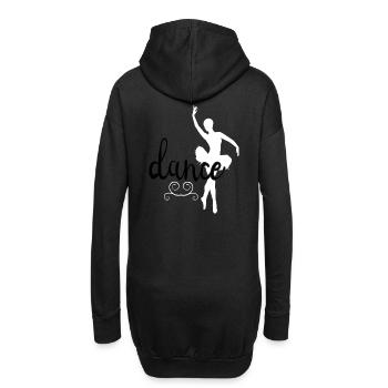 Elegante Balletttänzerin Mit Anmutigen Bewegungen - Hoodie-Kleid - Schwarz - Hinten