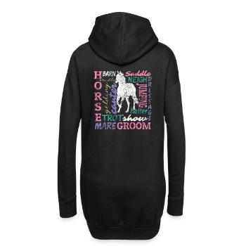 Galop dans le style Conception de grange à tête de cheval - Sweat-shirt à capuche long Femme - noir - Dos