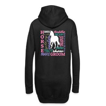 Équestre Love Horse Racing Horse Head Dictons - Sweat-shirt à capuche long Femme - noir - Dos