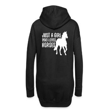 Nur ein Mädchen, das Pferdedesign liebt - Hoodie-Kleid - Schwarz - Hinten