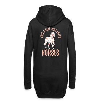 Equestrian Love Horse Sayings Barn Mom Design - Hoodie-Kleid - Schwarz - Hinten