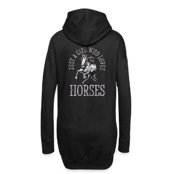 Horse Fan Course Équitation Tête D’équitation Dictons Grange De Ferme - Sweat-shirt à capuche long Femme - noir - Dos