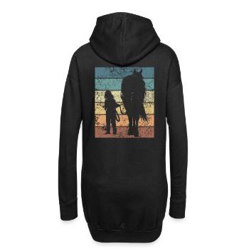 Galop dans le style Fan de chevaux Courses de chevaux - Sweat-shirt à capuche long Femme - noir - Dos