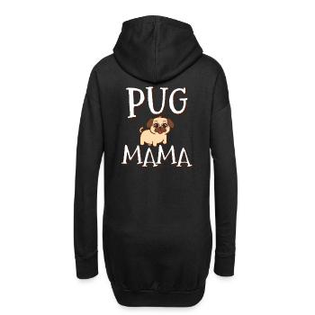 Umarme deine Mops-Leidenschaft mit unserem - Hoodie-Kleid - Schwarz - Hinten