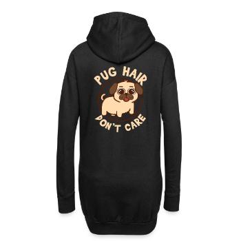 Entzückendes Mops-Lebensdesign für Hundemütter - Hoodie-Kleid - Schwarz - Hinten