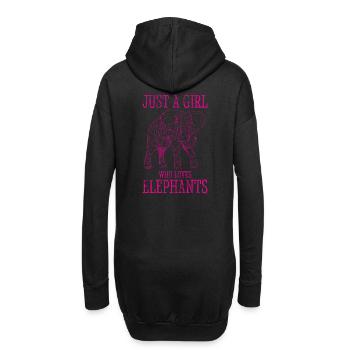 d’éléphant Animal Vintage Design - Sweat-shirt à capuche long Femme - noir - Dos