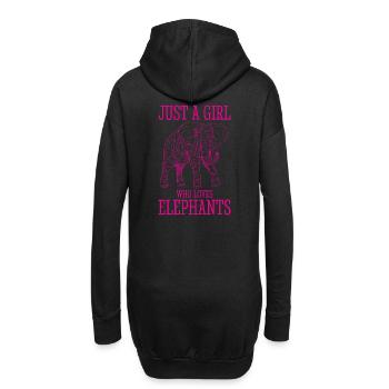 d’éléphant Animal Love Design rétro - Sweat-shirt à capuche long Femme - noir - Dos