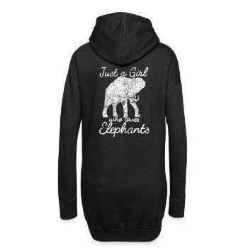 Elefantenliebe Im Retro Design Für Geisttier Fans - Hoodie-Kleid - Schwarz - Hinten