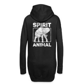 d’éléphant Animal Rétro Vintage Design - Sweat-shirt à capuche long Femme - noir - Dos