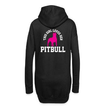 Collection de conception d’œuvres d’art uniques Pitbull Girl - Sweat-shirt à capuche long Femme - noir - Dos