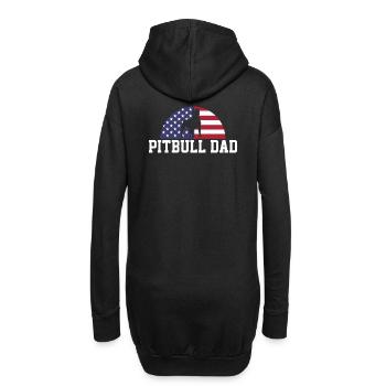 Un père pitbull serrant le drapeau américain Merica Pride - Sweat-shirt à capuche long Femme - noir - Dos