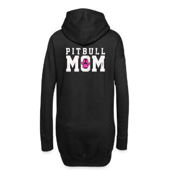 Maman Pitbull Amour Artistique Expression Coeur - Sweat-shirt à capuche long Femme - noir - Dos