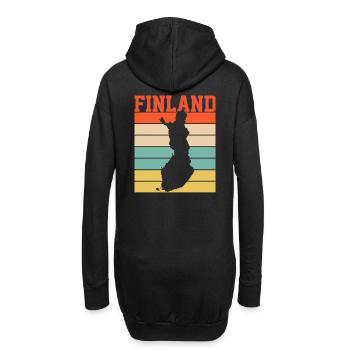 Entdecken Sie die Essenz Finnlands mit Helsinki - Hoodie-Kleid - Schwarz - Hinten