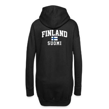 Einzigartige skandinavische Kunst mit - Hoodie-Kleid - Schwarz - Hinten