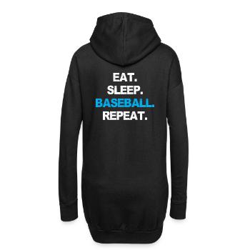 Drôle de fan de baseball design « Eat Sleep Baseball » - Sweat-shirt à capuche long Femme - noir - Dos