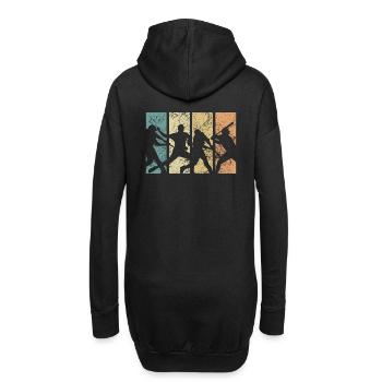Baseball Retro Evolution Cool Baseball Funny - Hoodie-Kleid - Schwarz - Hinten