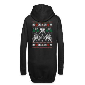 T-shirt pull moche moto Noël cadeau humour - Sweat-shirt à capuche long Femme - noir - Dos