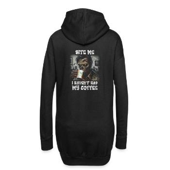 Mordez-moi - Je n’ai pas eu mon café Vintage Zombie A - Sweat-shirt à capuche long Femme - noir - Dos