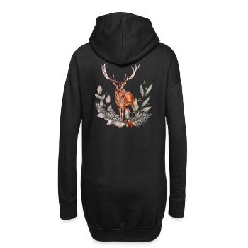 Cerf rouge bois bois chasseurs amoureux de la nature - Sweat-shirt à capuche long Femme - noir - Dos
