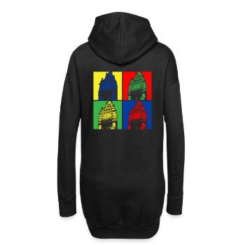 Couleur pop vibrante du Big Ben Quartet London - Sweat-shirt à capuche long Femme - noir - Dos