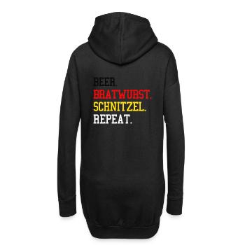 Bier-Bratwurst-Schnitzel Repeat Deutsch Grillen - Hoodie-Kleid - Schwarz - Hinten