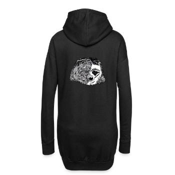 Tatouage d'animaux et tribaux en cadeau, chien viverrin - Sweat-shirt à capuche long Femme - noir - Dos