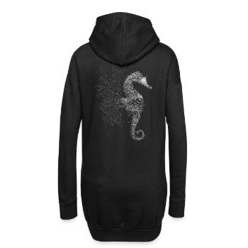 Seepferdchen - Hoodie-Kleid - Schwarz - Hinten