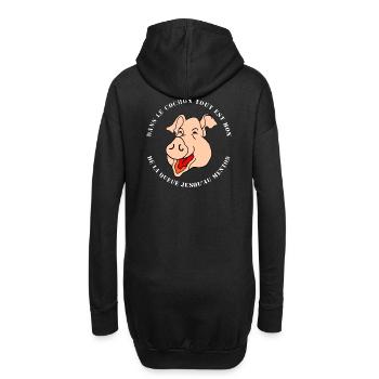 COCHON - Sweat-shirt à capuche long Femme - noir - Dos