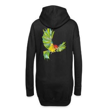 oiseau d'amour - Sweat-shirt à capuche long Femme - noir - Dos