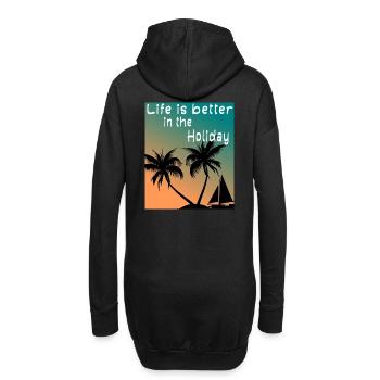 Life is better in the Holiday - Hoodie-Kleid - Schwarz - Hinten