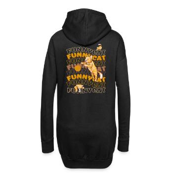 Funny Cat b - Hoodie-Kleid - Schwarz - Hinten