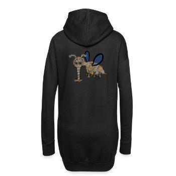 Fliege - Fly - Hoodie-Kleid - Schwarz - Hinten