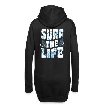 Surfen, Surf the life - Hoodie-Kleid - Schwarz - Hinten