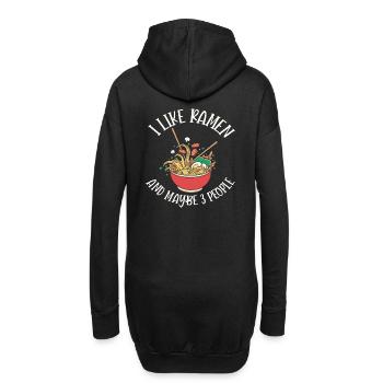 J’aime les ramen et peut-être le design de 3 personnes - Sweat-shirt à capuche long Femme - noir - Dos