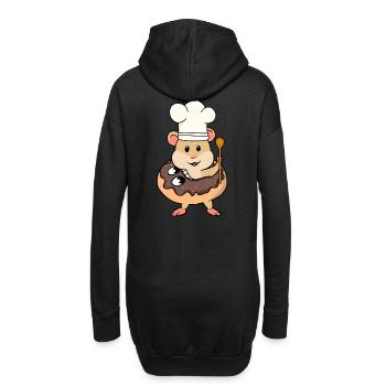 Donut Rongeur Hamster Boulanger Noël Cuire Noël - Sweat-shirt à capuche long Femme - noir - Dos