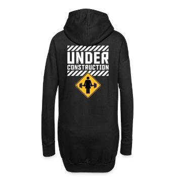 Msr. UNDER CONSTRUCTION - Hoodie-Kleid - Schwarz - Hinten