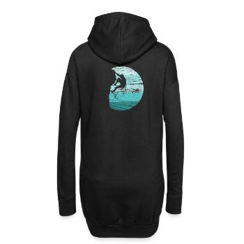 Klettern Kletterer Boulderer Retro - Hoodie-Kleid - Schwarz - Hinten