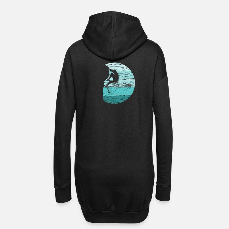 Klettern Kletterer Boulderer Retro - Hoodie-Kleid - Schwarz
