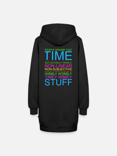 Timey Wimey Wibbly Wobbly - Hoodie-Kleid - Schwarz