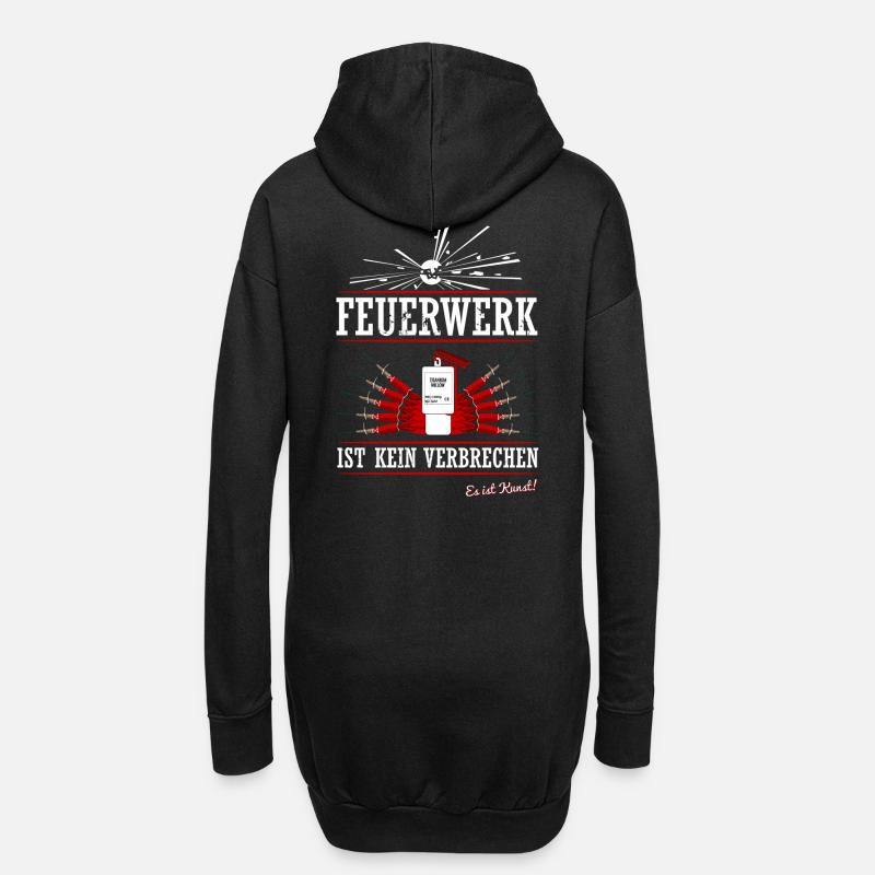 Feuerwerk ist kein Verbrechen Pyro - Hoodie-Kleid - Schwarz
