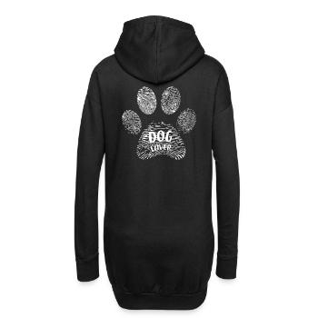 dog lover paw - Hoodie-Kleid - Schwarz - Hinten