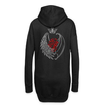 Heart Wings Angel or Devil - Hoodie Dress - black - Back