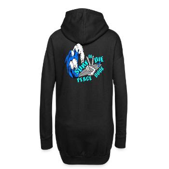 Surfer-Fans einzigartige Designs - Hoodie-Kleid - Schwarz - Hinten
