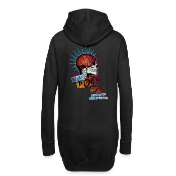 ADHS = NEUROPUNK (Kombiprint) - Hoodie-Kleid - Schwarz - Hinten